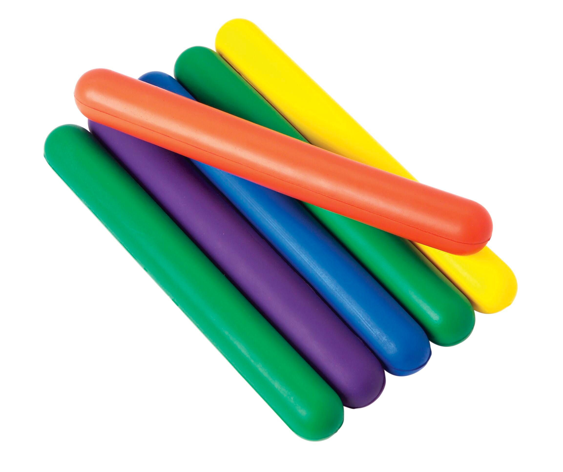 FlagHouse Flying Colors Foam Activity Batons, 10 x 1 Inches, Set of 6 2120926